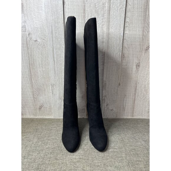 Nine West Sancha Womens Size 9.5 Black Suede Knee High Stiletto Heel Boots - Picture 5 of 11